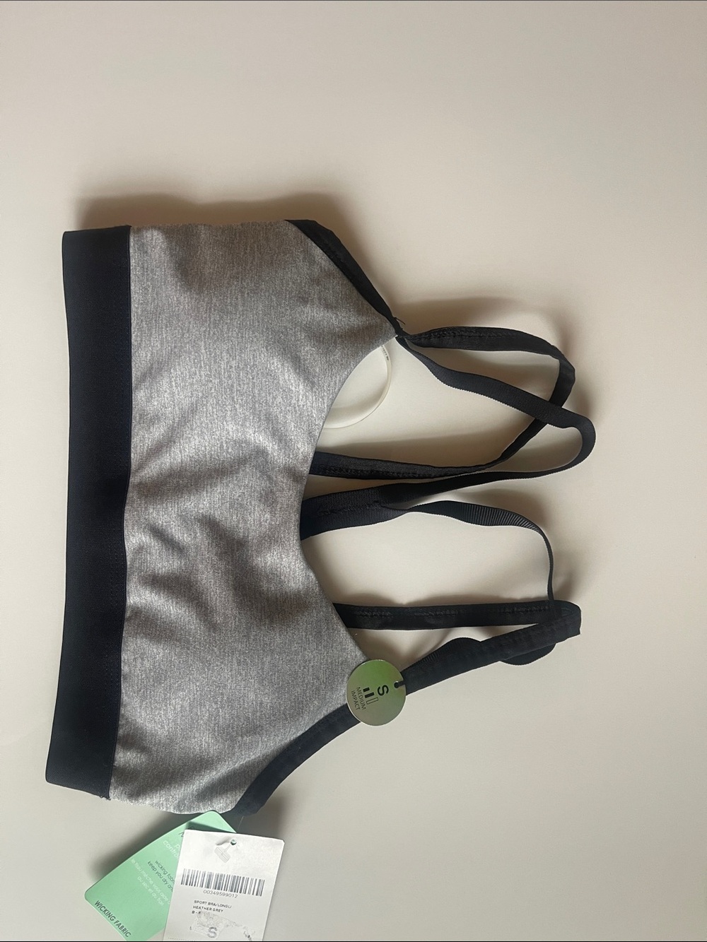 Forever 21 Grey and Black Strappy Sports Bra